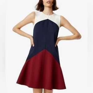 TORY BURCH | Cordovan Willa Dress Color-Block A-Line Dress